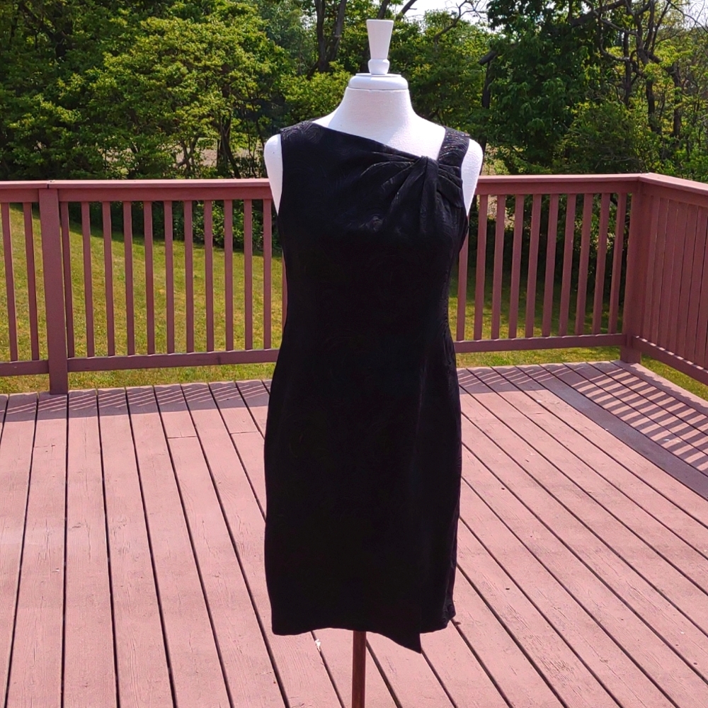 VINTAGE💜 EVAN PICONE Brocade One Shoulder Sheath Dress - Picture 2 of 16